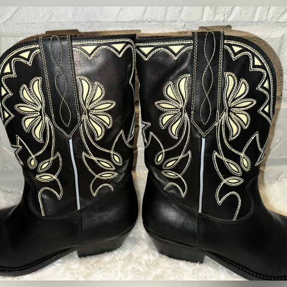 New Golden Goose Wish Star Western Boot in Yellow Sky Embroidery Size 37 - Picture 6 of 13